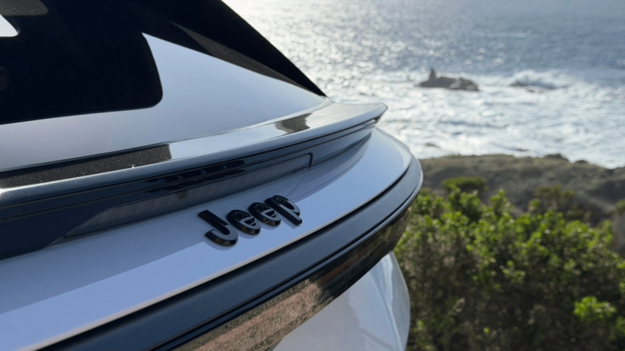 Jeep Wagoneer S overlooking the Pacific ocean.